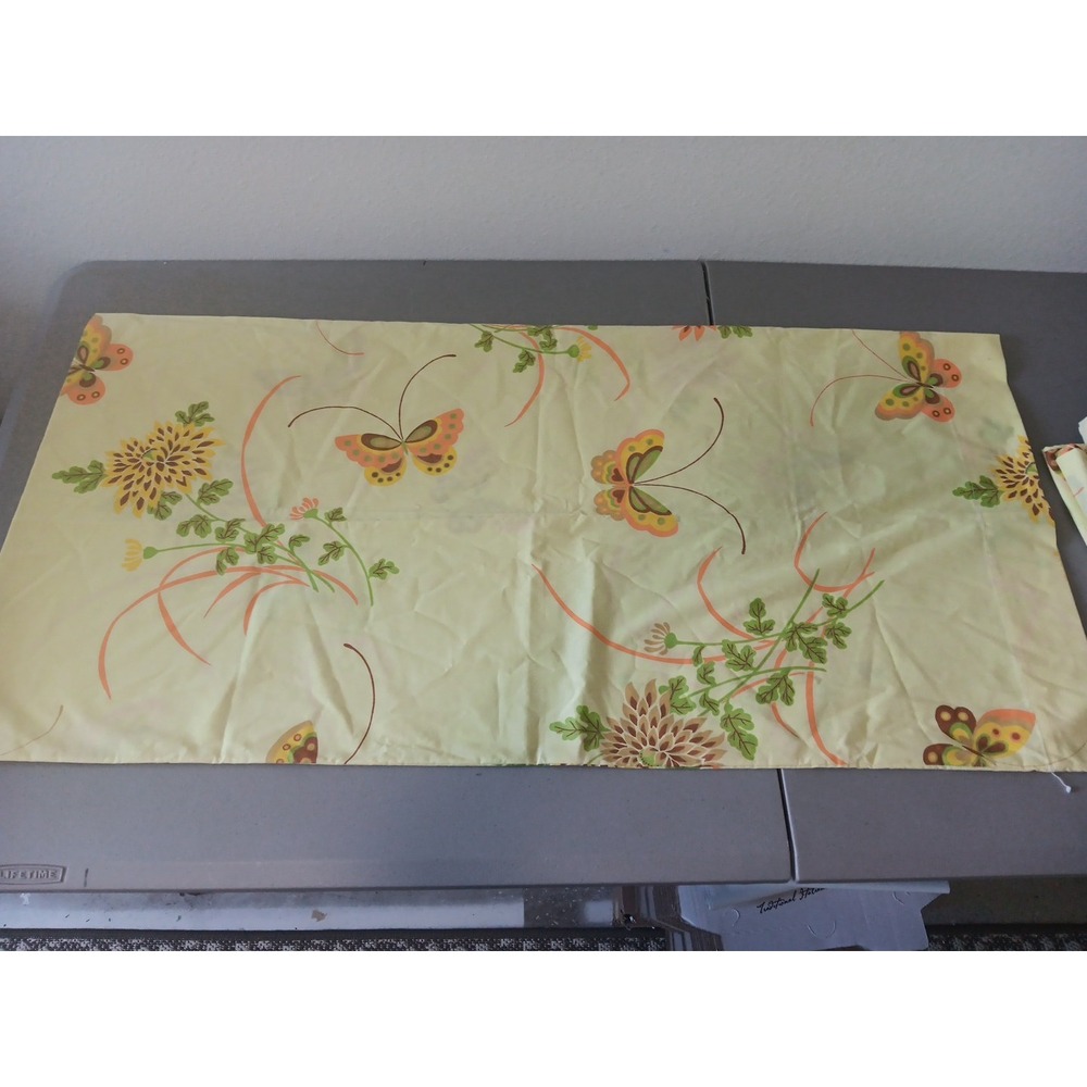 4 VTG Cannon‎ Gold Lable Pillowcases KING Butterfly STANDARD Butter Yellow Boho - Picture 2 of 7